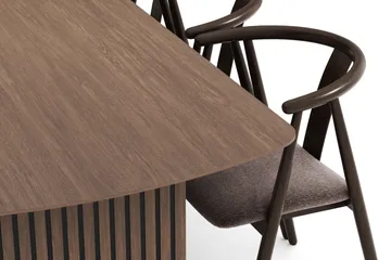 Richeto Spisegruppe Røkt Eik 240 cm med 6 Cytie Spisestoler med armlener - Røyket Eik - Møbler - Bord - Spisegruppe