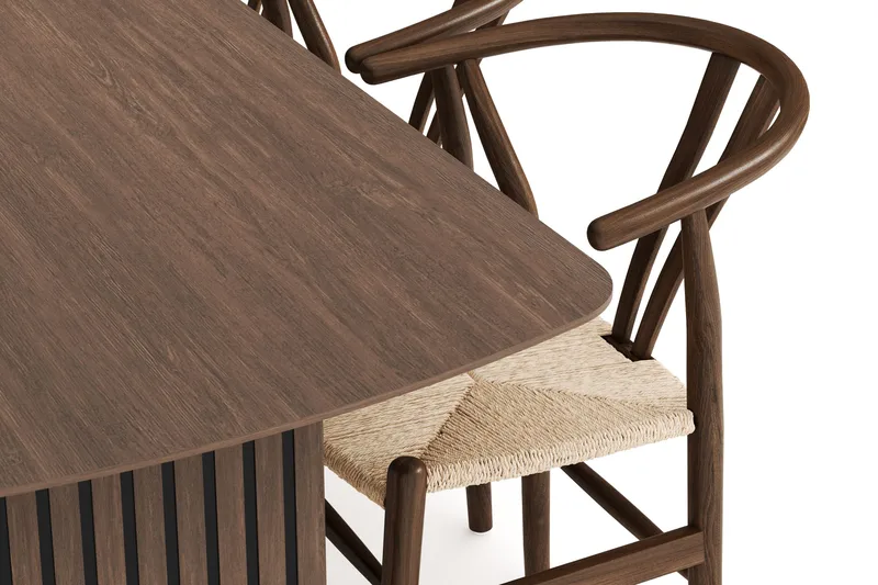 Richeto Spisegruppe Røkt Eik 240 cm med 6 Dastoori Spisestoler - Røyket Eik - Møbler - Bord - Spisegruppe