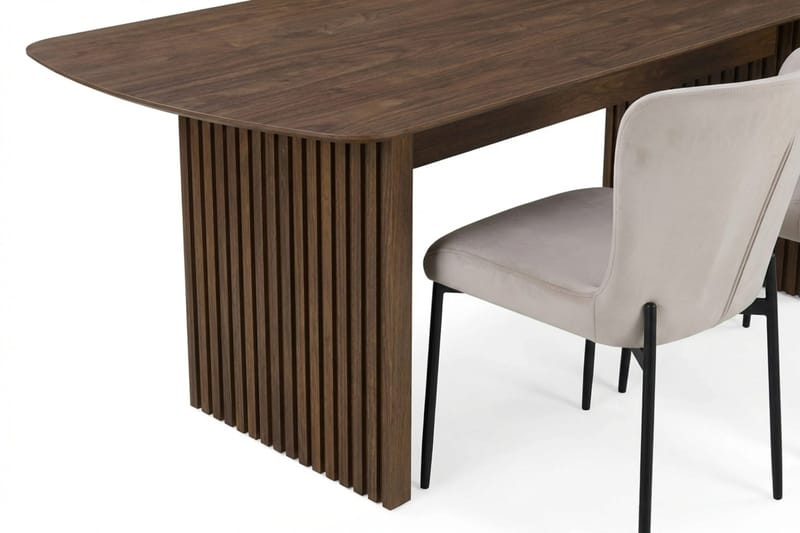 Richeto Spisegruppe Røkt Eik 240 cm med 6 Elsie Spisestoler - Røkt eik/Beige - Møbler - Bord - Spisegruppe