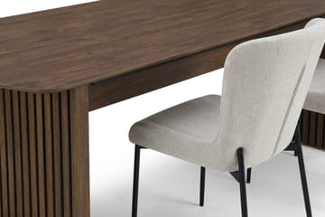 Richeto Spisegruppe Røkt Eik 240 cm med 6 Elsie Spisestoler - Røkt eik/Hvit - Møbler - Bord - Spisegruppe