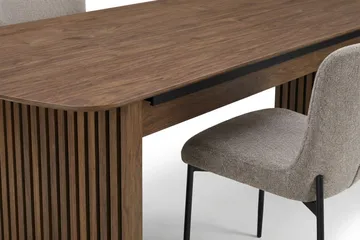 Richeto spisegruppe røkt eik 240 cm med 6 Elsie spisestoler - Røkt eik/lysegrå - Møbler - Bord - Spisegruppe