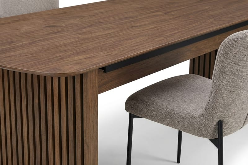 Richeto spisegruppe røkt eik 240 cm med 6 Elsie spisestoler - Røkt eik/lysegrå - Møbler - Bord - Spisegruppe