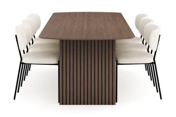 Richeto Spisegruppe Røkt Eik 240 cm med 6 Gemmiano Spisestoler - Røkt eik - Møbler - Bord - Spisegruppe