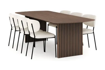 Richeto Spisegruppe Røkt Eik 240 cm med 6 Gemmiano Spisestoler - Røkt eik - Møbler - Bord - Spisegruppe