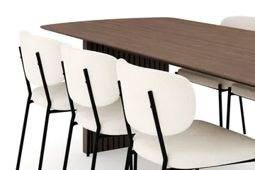 Richeto Spisegruppe Røkt Eik 240 cm med 6 Gemmiano Spisestoler - Røkt eik - Møbler - Bord - Spisegruppe
