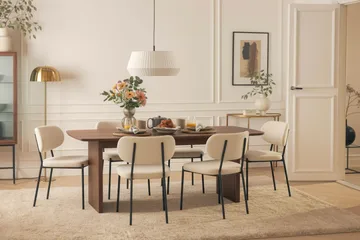 Richeto Spisegruppe Røkt Eik 240 cm med 6 Gemmiano Spisestoler - Røyket Eik - Møbler - Bord - Spisegruppe