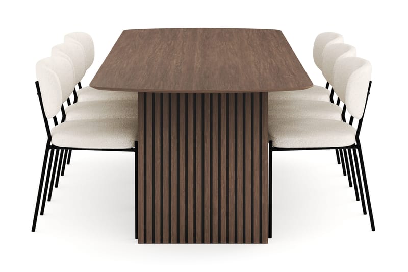 Richeto Spisegruppe Røkt Eik 240 cm med 6 Gemmiano Spisestoler - Røyket Eik - Møbler - Bord - Spisegruppe