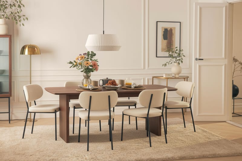 Richeto Spisegruppe Røkt Eik 240 cm med 6 Gemmiano Spisestoler - Røyket Eik - Møbler - Bord - Spisegruppe