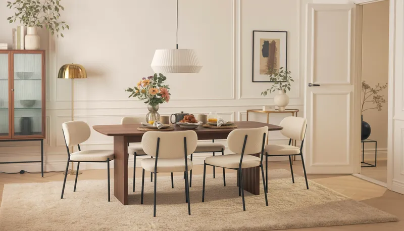 Richeto Spisegruppe Røkt Eik 240 cm med 6 Gemmiano Spisestoler - Røyket Eik - Møbler - Bord - Spisegruppe