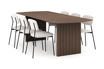 Richeto Spisegruppe Røkt Eik 240 cm med 6 Lowe Spisestoler - Røyket Eik - Møbler - Bord - Spisegruppe