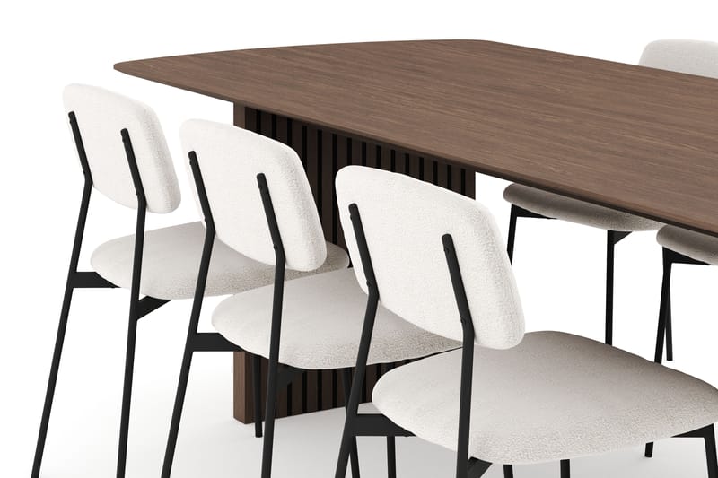 Richeto Spisegruppe Røkt Eik 240 cm med 6 Lowe Spisestoler - Røyket Eik - Møbler - Bord - Spisegruppe