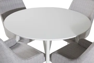 Ridones Spisegruppe 100 cm Rund inkl. 4 Ridones Stoler - Hvit/Grå - Møbler - Bord - Spisegruppe