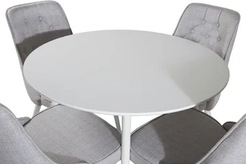 Ridones Spisegruppe 100 cm Rund inkl. 4 Valera Stoler - Hvit/Grå - Møbler - Bord - Spisegruppe