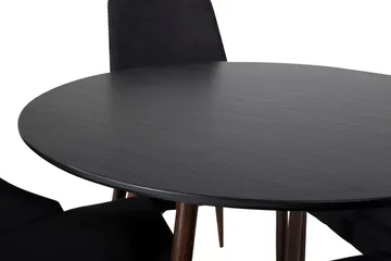 Ridones spisegruppe rund inkl. 4 Campomar stoler - Svart/Brun - Møbler - Bord - Spisegruppe