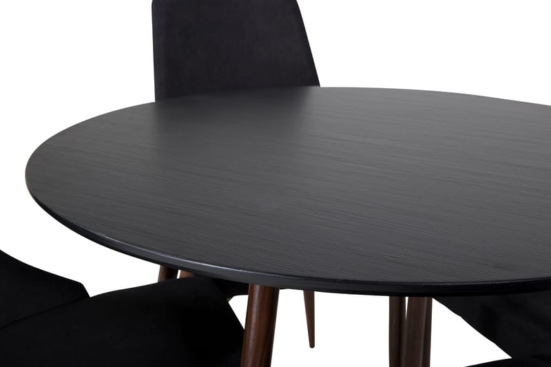 Ridones spisegruppe rund inkl. 4 Campomar stoler - Svart/Brun - Møbler - Bord - Spisegruppe