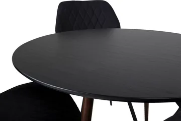 Ridones spisegruppe rund inkl. 4 Sumoas stoler - Svart/Brun - Møbler - Bord - Spisegruppe