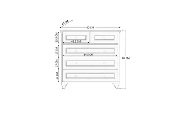 Rihana Sminkebord 90 cm - Matt Hvit - Oppbevaring - Oppbevaringsmøbler - Kommode - Entrekommode