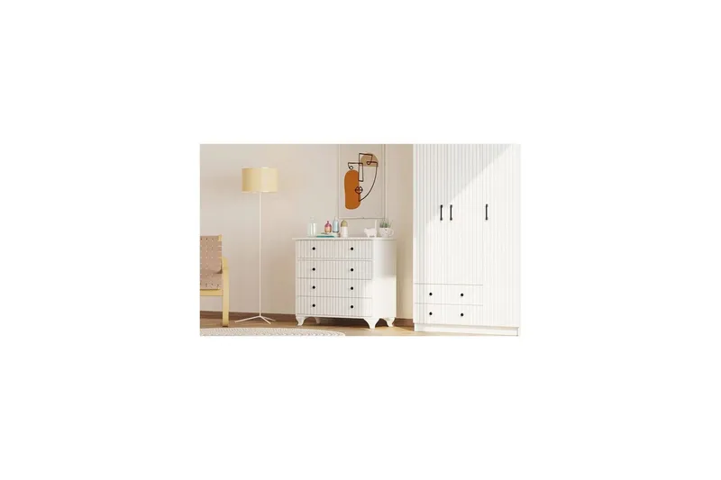 Rihana Sminkebord 90 cm - Matt Hvit - Oppbevaring - Oppbevaringsmøbler - Kommode - Entrekommode