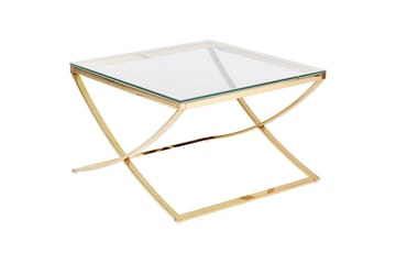 Ringgold Kvadratisk Salongbord 70 cm i Glass med Understell i Metall - Klar - Møbler - Bord - Sofabord & salongbord