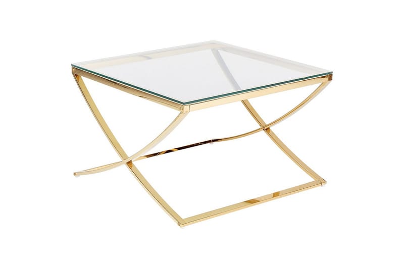 Ringgold Kvadratisk Salongbord 70 cm i Glass med Understell i Metall, Klar