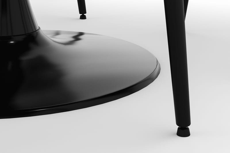 Ringstad Rund Spisegruppe 100cm med 4 Alsarp Spisestoler - Svart - Møbler - Bord - Spisegruppe