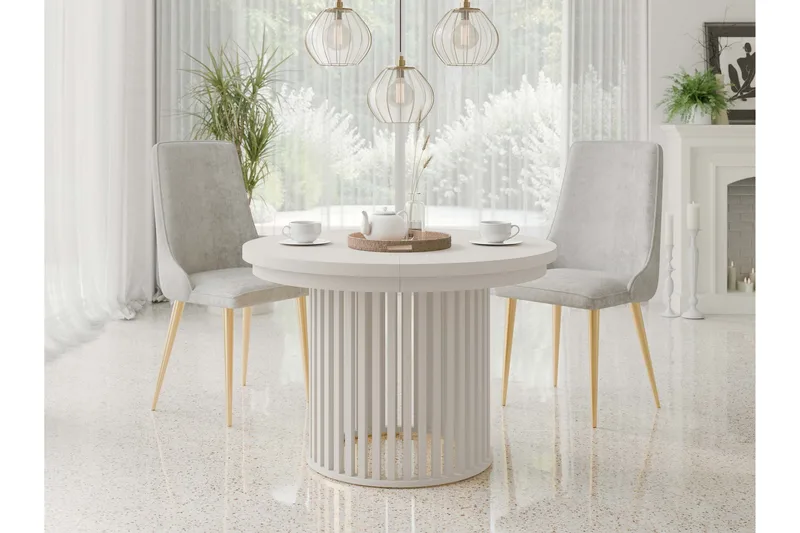 Rivale Matbord 100 cm Rund - Beige - Møbler - Bord - Spisebord & kjøkkenbord