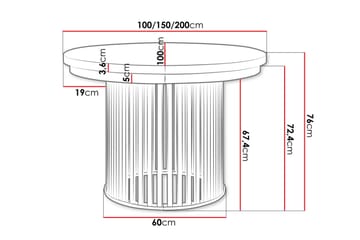 Rivale Matbord 100 cm Rund - Beige/Gull - Møbler - Bord - Spisebord & kjøkkenbord