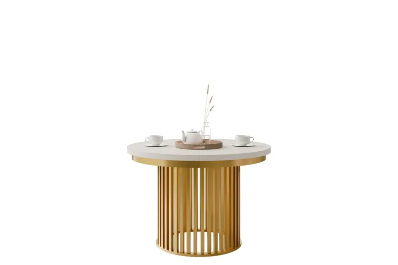 Rivale Matbord 100 cm Rund - Beige/Gull - Møbler - Bord - Spisebord & kjøkkenbord