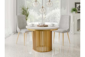 Rivale Matbord 100 cm Rund - Beige/Gull - Møbler - Bord - Spisebord & kjøkkenbord