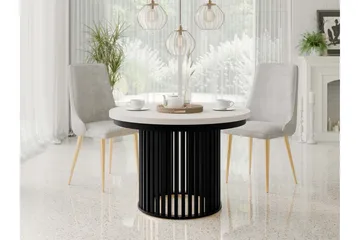 Rivale Matbord 100 cm Rund - Beige/Svart - Møbler - Bord - Spisebord & kjøkkenbord