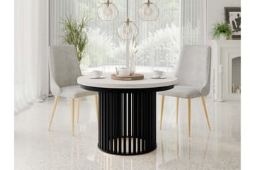 Rivale Matbord 100 cm Rund - Beige/Svart - Møbler - Bord - Spisebord & kjøkkenbord