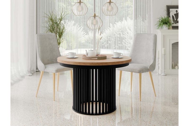 Rivale Matbord 100 cm Rund - Brun/Svart - Møbler - Bord - Spisebord & kjøkkenbord
