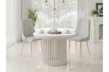 Rivale Matbord 100 cm Rund - Hvit/Beige - Møbler - Bord - Spisebord & kjøkkenbord