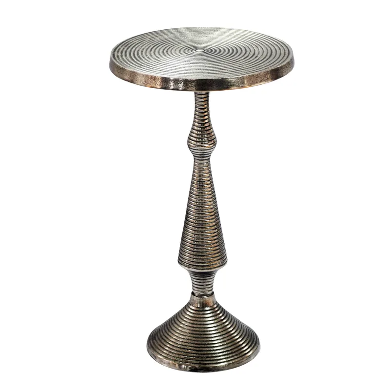 Rivnor rundt sidebord 30 cm i aluminium, sølv
