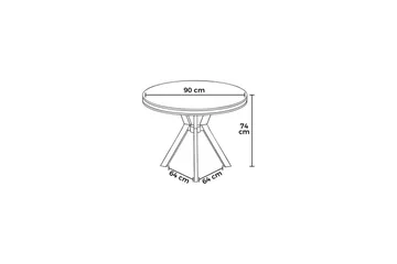 Rivor Spisebord 90 cm Rund - Antrasitt/Gull - Møbler - Bord - Spisebord & kjøkkenbord