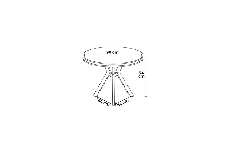 Rivor Spisebord 90 cm Rund - Antrasitt/Gull - Møbler - Bord - Spisebord & kjøkkenbord