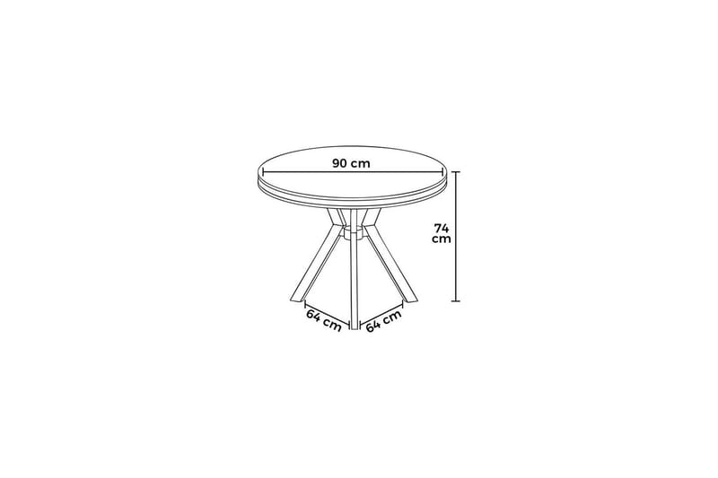Rivor Spisebord 90 cm Rund - Hvit Marmor/Krom - Møbler - Bord - Spisebord & kjøkkenbord