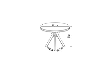 Rivor Spisebord 90 cm Rund - Hvit Marmor/Krom - Møbler - Bord - Spisebord & kjøkkenbord