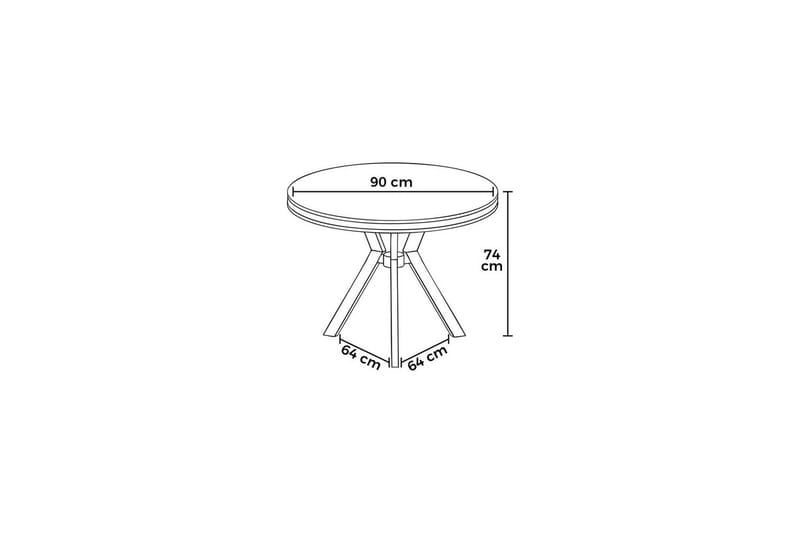 Rivor Spisebord 90 cm Rund - Hvit Marmor/Krom - Møbler - Bord - Spisebord & kjøkkenbord