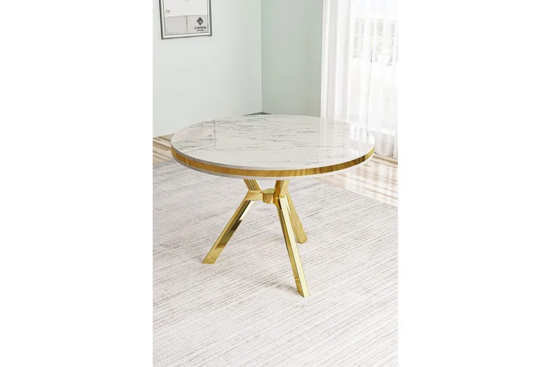 Rivor Spisebord 90 cm Rund - Møbler - Bord - Marmorbord