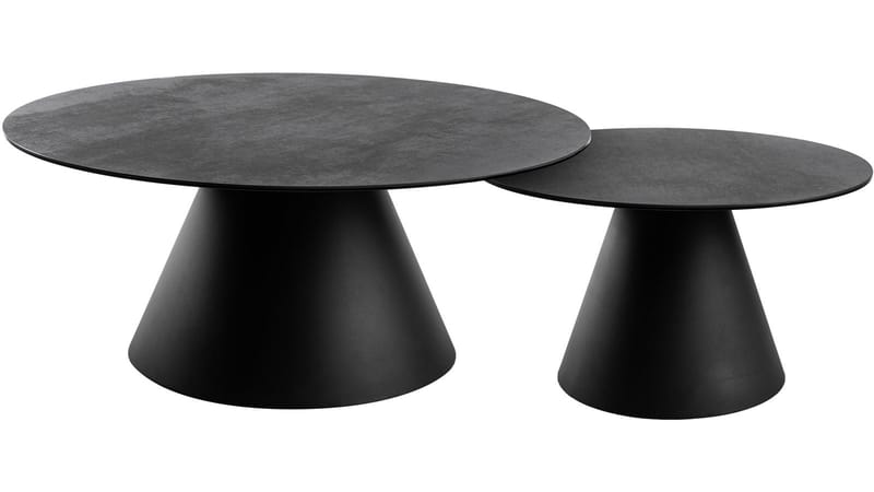 Romeo 59 cm Rundt Sofabord i Keramikk med Understell i Metall - Antrasitt - Møbler - Bord - Sofabord & salongbord