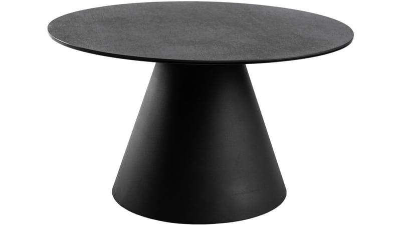 Romeo 59 cm Rundt Sofabord i Keramikk med Understell i Metall, Antrasitt