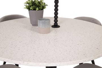 Round Dining Set Venture Home Grå Vit - Møbler - Bord - Spisegruppe