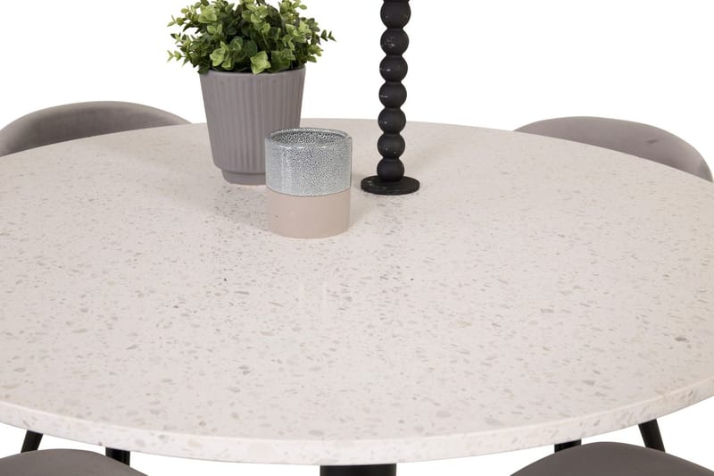 Round Dining Set Venture Home Grå Vit - Møbler - Bord - Spisegruppe