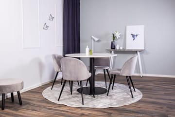Round Dining Set Venture Home Grå Vit - Møbler - Bord - Spisegruppe