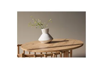 Rubbo Rundt Sofabord 80 cm med Hyller i Tre med Lyst Tre - Beige - Møbler - Bord - Sofabord & salongbord