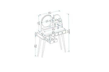 Ruges Sminkebord 74 cm - Hvit - Møbler - Bord - Sminkebord & toalettbord