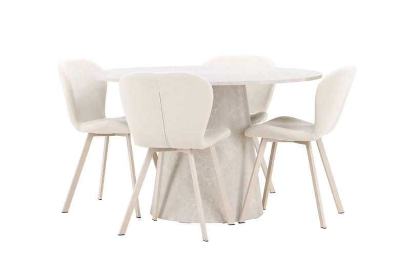 Rund matgrupp Venture Home Beige Beige 4st - Møbler - Bord - Spisegruppe