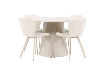 Rund matgrupp Venture Home Beige Beige 4st - Møbler - Bord - Spisegruppe