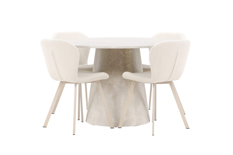 Rund matgrupp Venture Home Beige Beige 4st - Møbler - Bord - Spisegruppe